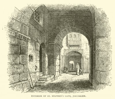 Interiør af St Stephens Gate, Jerusalem af English School