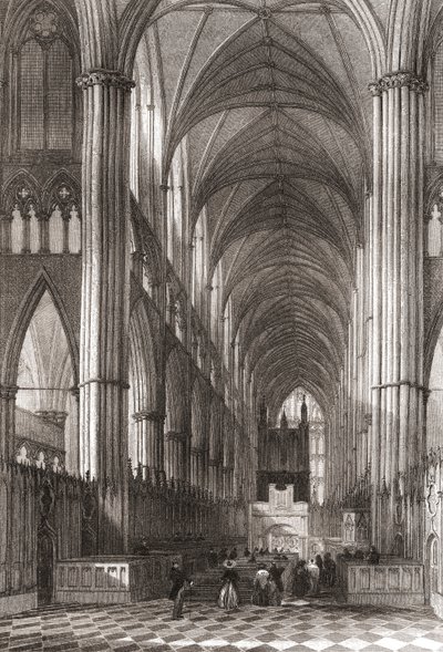 Interiør af Westminster Abbey, City of Westminster, London, England af English School