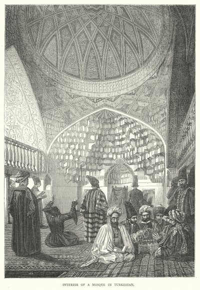 Interiør af en moské i Turkestan (kobberstik) af English School