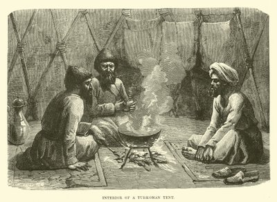 Interior of a Turkoman tent  af English School