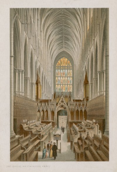 Interiør af Choir of Westminster Abbey af English School