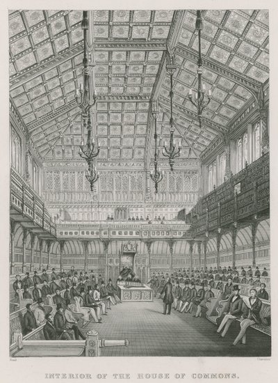 Interiør af Underhuset af English School