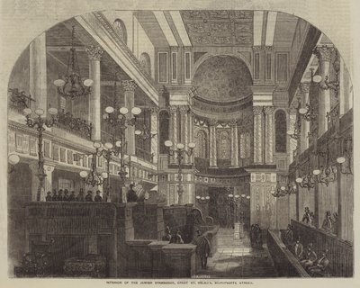 Interiør af den jødiske synagoge, Great St Helen