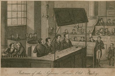 Interiør af Sessions House, Old Bailey af English School