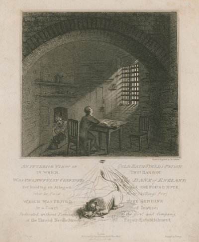 Indvendigt billede af Coldbath Fields Prison af English School