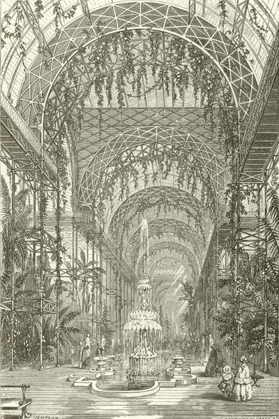 Indvendig udsigt af Crystal Palace, Sydenham af English School