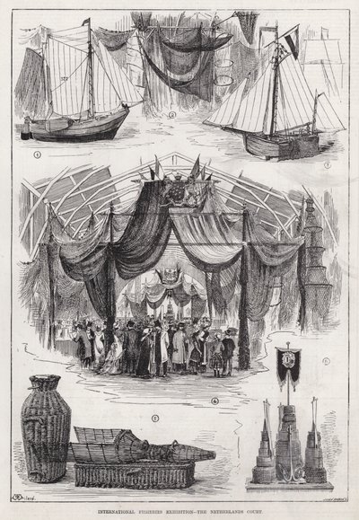 Den internationale fiskeriudstilling, Den nederlandske domstol (gravering) af English School
