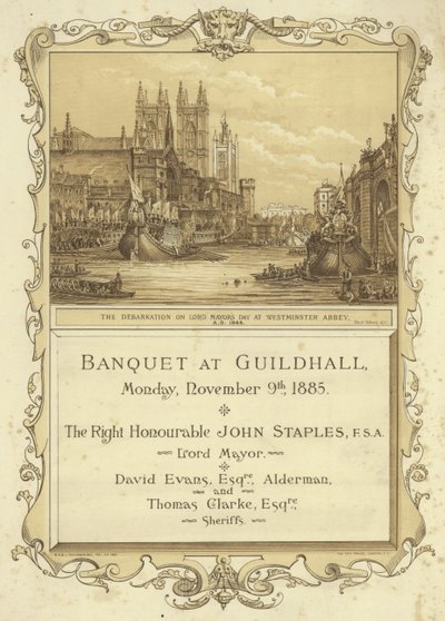 Invitation til banket i Guildhall af English School