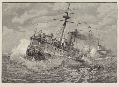 Ironclads i stormfuldt vejr (gravering) af English School