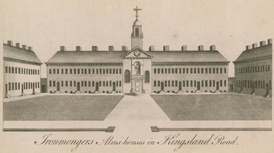 Isenkræmmere Almshouses i Kingsland Road af English School
