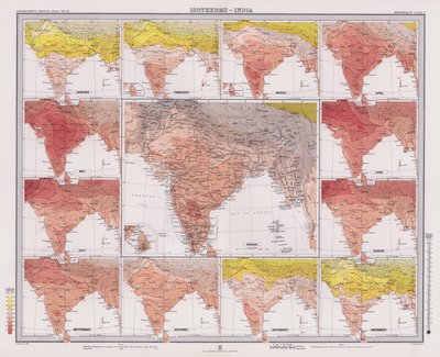 Isotermer, Indien (farvelitografi) af English School