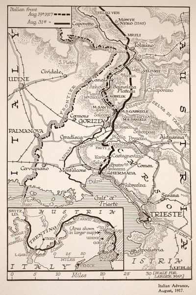 Italiensk fremrykning, august 1917 af English School