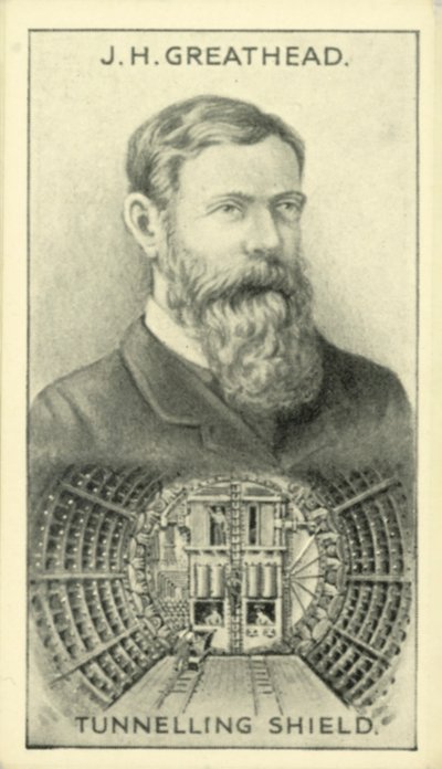 JH Greathead, Tunnel-Schild (Lithografie) von English School