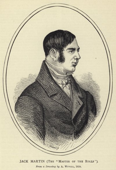 Jack Martin, The Master of the Rolls, fra en tegning af A Wyvill, 1824 af English School