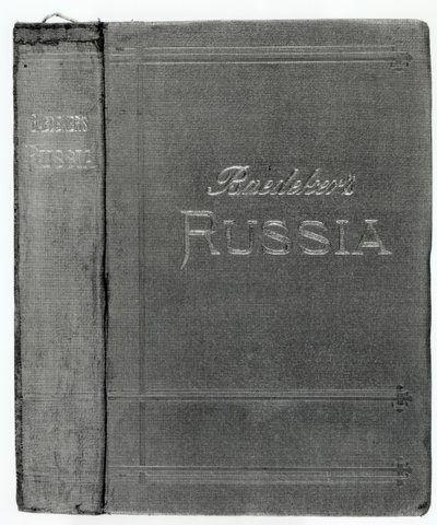 Jakkeomslag fra en Baedeker-guide til Rusland, udgivet 1914 af English School