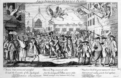 Jaco-Independo-Rebello-Plaido, efter Henry Fielding, 1747 af English School