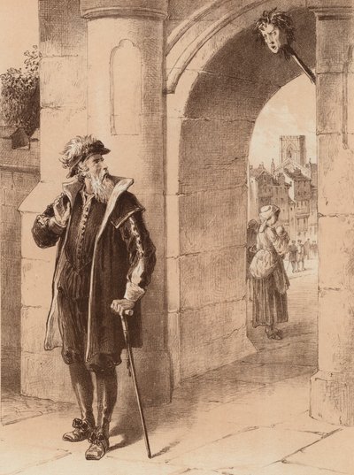 James Bird, "Hans far gik en dag forbi og så sin søns ansigt" (litho) af English School