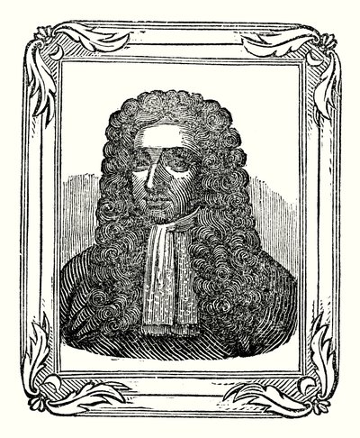 James II blev født i 1633, kronet i 1685 og døde i 1701 (gravering) af English School