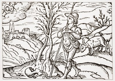januar fra Spensers The Shepherds Calendar, 1579 af English School