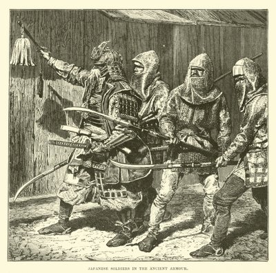 Japanese soldiers in the ancient armour  af English School
