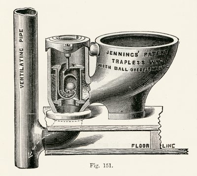 Jennings Trapless ventilskab, 1870 af English School