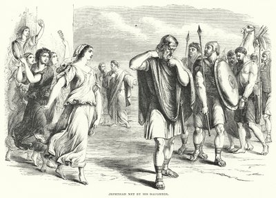 Jefta mødt af sin datter (gravering) af English School