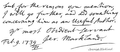 Jeremiah Markland von English School