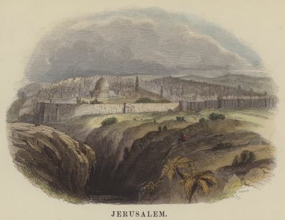 Jerusalem (farvet gravering) af English School