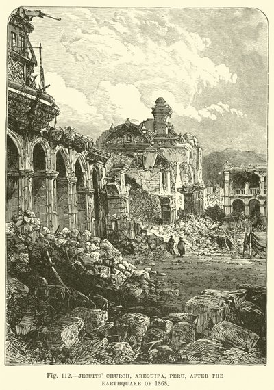 Jesuits Church, Arequipa, Peru, after the earthquake of 1868  af English School