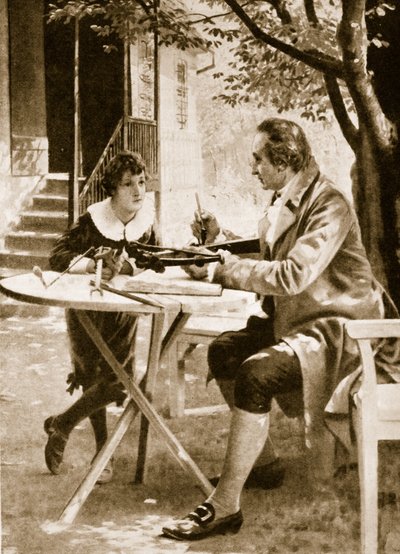 Johann Wolfgang von Goethe instruerer sin søn, August, hvordan man skyder med en armbrøst af English School