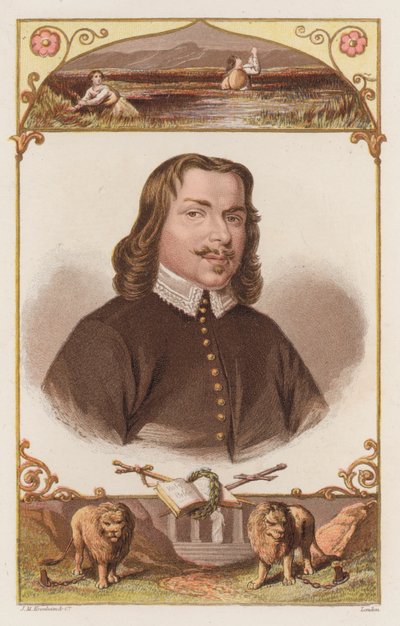 John Bunyan, portræt (farvet gravering) af English School