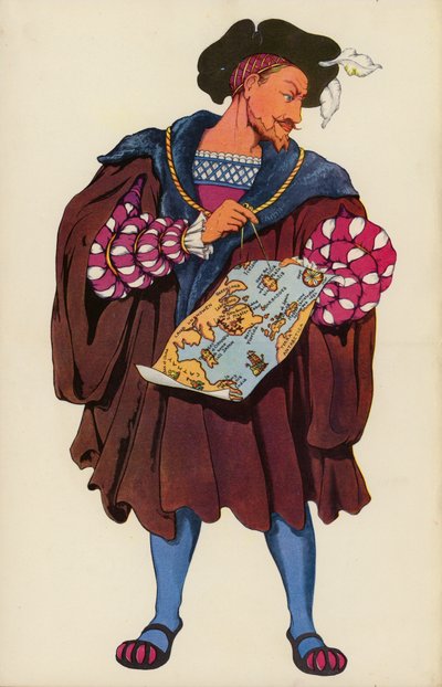 John Cabot (farve litho) af English School