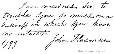 John Flaxman, (skulptør) af English School