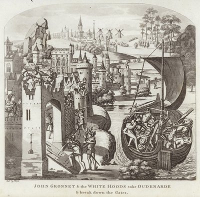 John Gronnet und die Weißen Kapuzen nehmen Oudenarde ein und brechen die Tore nieder von English School