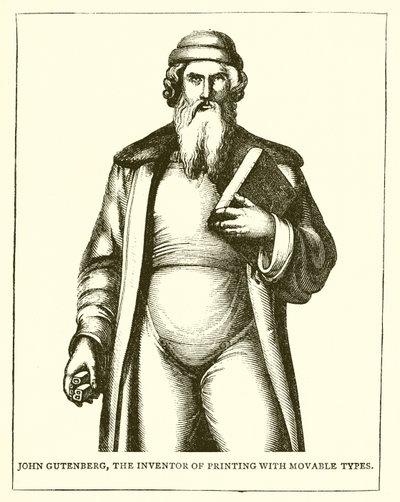 John Gutenberg, opfinderen af trykning med bevægelige typer af English School