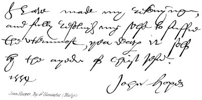 John Hooper, Bp: af Gloucester (Martyr) af English School