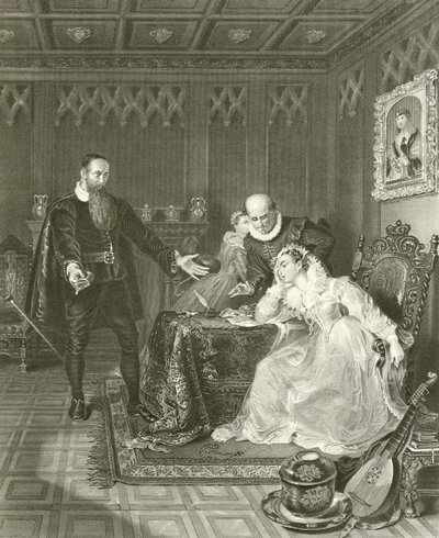 John Knox formaner Mary Queen of Scots af English School