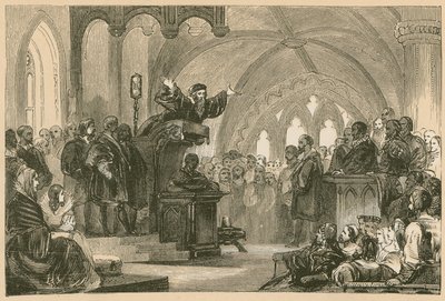 John Knox prædiker i St. Andrews af English School
