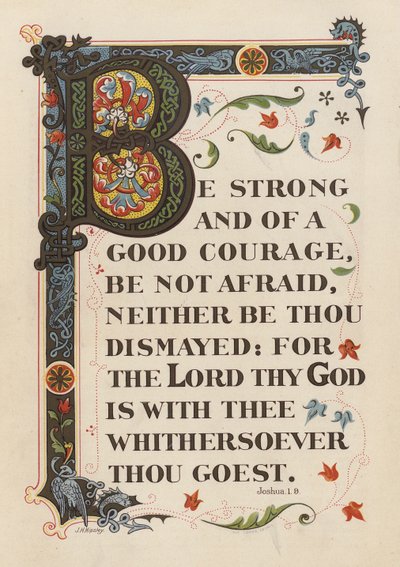 Josva 1:9 (chromolitho) af English School