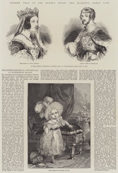 Jubilæumsåret for dronningens regeringstid, hendes majestæts tidlige liv (gravering) af English School