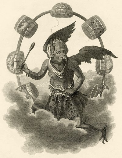 Jupiter, et kinesers idol, illustration fra Verden: eller universets nuværende tilstand, der er en generel og komplet samling af moderne rejser og rejser, af Cavendish Pelham, udgivet af English School