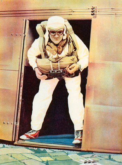 Lige ved at springe (farvelitografi) af English School