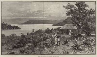 Kavala Island ved Tanganyika-søen (gravering) af English School