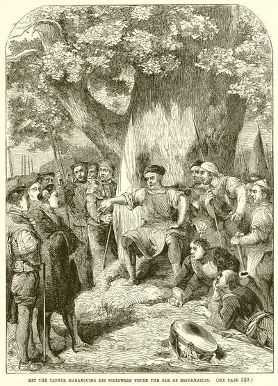 Ket the Tanner Haranguing sine tilhængere under reformationens Eg af English School