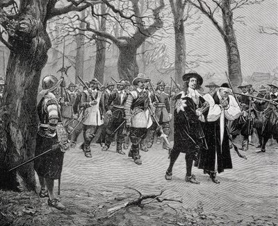Kong Charles I (1600-49) på vej mod sin henrettelse af English School