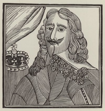 Kong Charles I, martyr (gravering) af English School