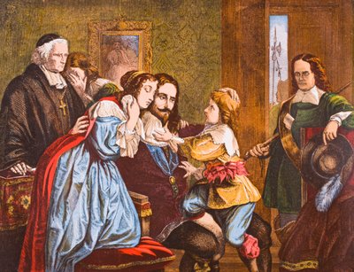 Kong Charles I af England tager afsked med sine børn før hans henrettelse, fra 