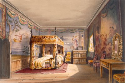 King Charles-værelse, Cotehele House, ca. 1830-40, af English School