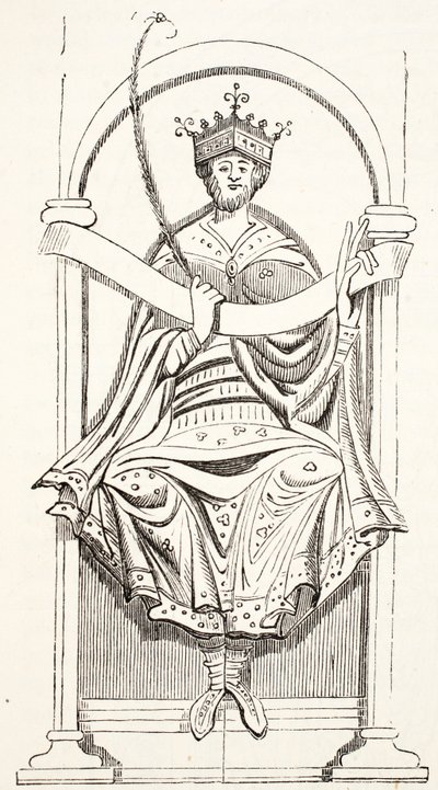 King Edgar (fra Cotton MS) af English School
