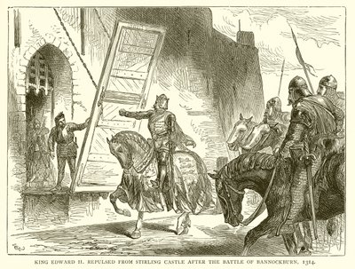 Kong Edward II afvist fra Stirling Castle efter slaget ved Bannockburn, 1314 af English School